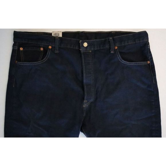 Levi's 501 Men's Sz 42x32 Dark Wash Stretch Slim Fit Straight Jeans $70 - Picture 3 of 7